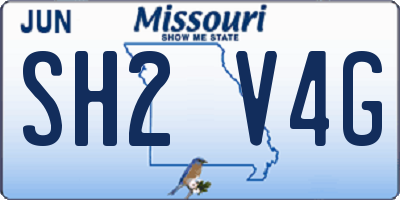 MO license plate SH2V4G
