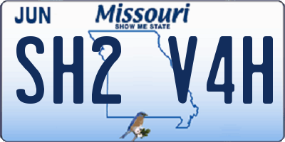 MO license plate SH2V4H