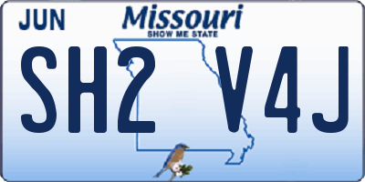 MO license plate SH2V4J