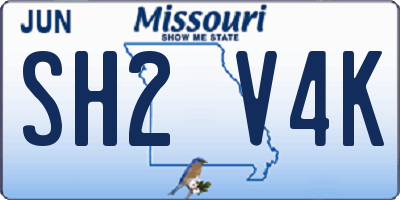 MO license plate SH2V4K