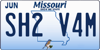 MO license plate SH2V4M