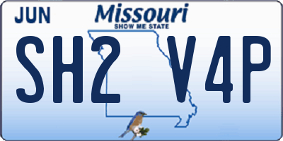 MO license plate SH2V4P