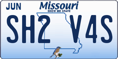 MO license plate SH2V4S
