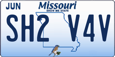 MO license plate SH2V4V