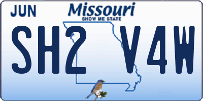 MO license plate SH2V4W