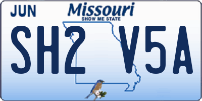 MO license plate SH2V5A