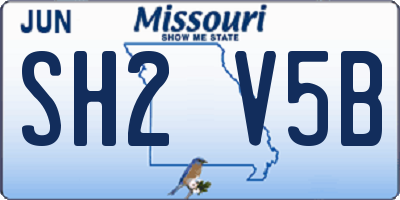 MO license plate SH2V5B