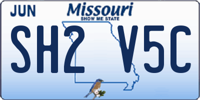 MO license plate SH2V5C