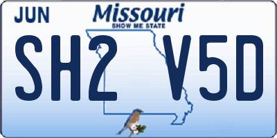 MO license plate SH2V5D