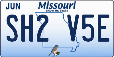 MO license plate SH2V5E