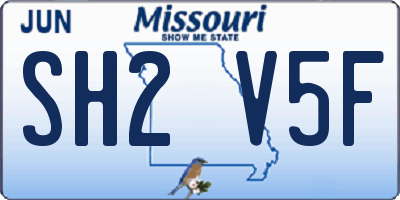 MO license plate SH2V5F