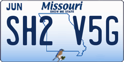 MO license plate SH2V5G