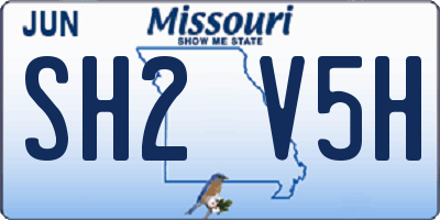 MO license plate SH2V5H