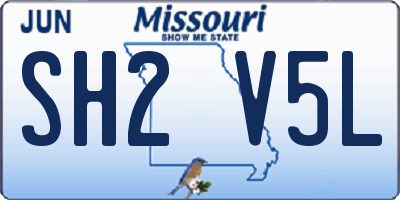 MO license plate SH2V5L