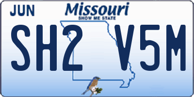 MO license plate SH2V5M