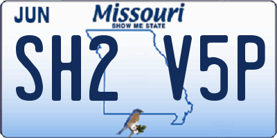 MO license plate SH2V5P