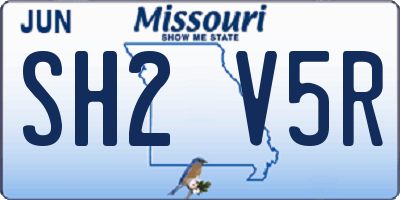 MO license plate SH2V5R