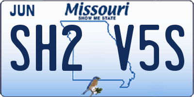 MO license plate SH2V5S