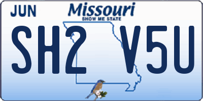 MO license plate SH2V5U