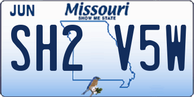 MO license plate SH2V5W