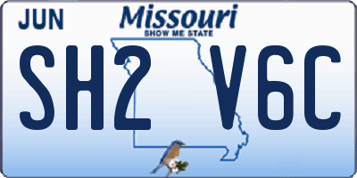 MO license plate SH2V6C