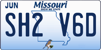 MO license plate SH2V6D