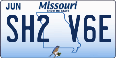 MO license plate SH2V6E