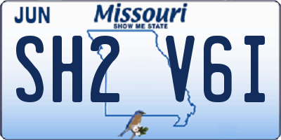 MO license plate SH2V6I