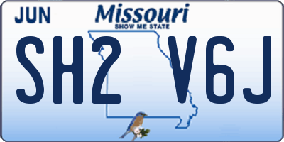 MO license plate SH2V6J