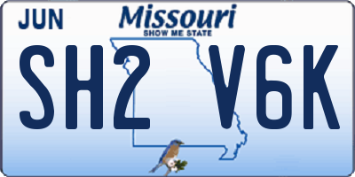 MO license plate SH2V6K