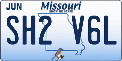 MO license plate SH2V6L