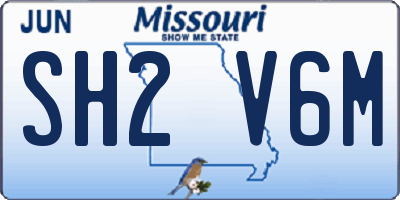 MO license plate SH2V6M