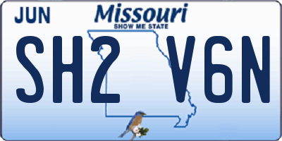 MO license plate SH2V6N