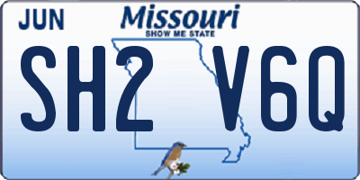MO license plate SH2V6Q