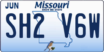 MO license plate SH2V6W