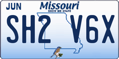 MO license plate SH2V6X