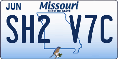 MO license plate SH2V7C