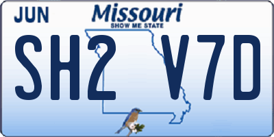 MO license plate SH2V7D