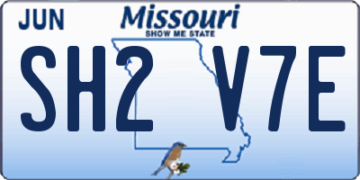 MO license plate SH2V7E