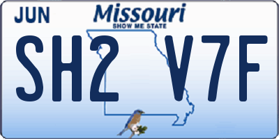 MO license plate SH2V7F