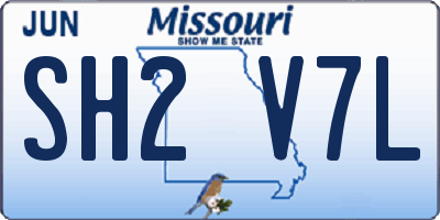MO license plate SH2V7L