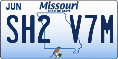 MO license plate SH2V7M