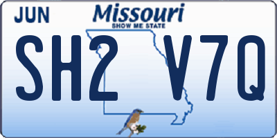 MO license plate SH2V7Q