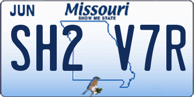MO license plate SH2V7R