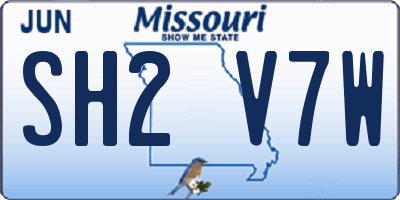 MO license plate SH2V7W