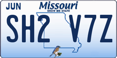 MO license plate SH2V7Z