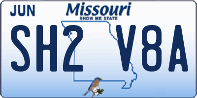MO license plate SH2V8A