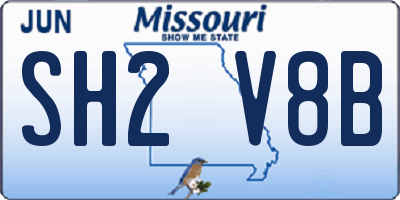 MO license plate SH2V8B