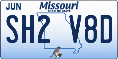 MO license plate SH2V8D