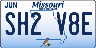 MO license plate SH2V8E